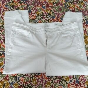 J. Jill White Cropped & Cuffed Jeans